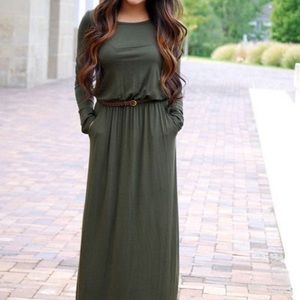 BALUOKE Olive Green Maxi Dress
